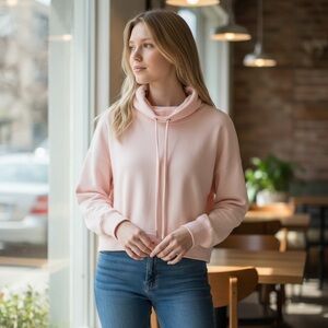 Sweaty Betty London Made in Italy Pullover Oversized Soft Sweatshirt Pink S